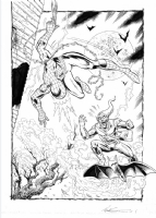 Spider-man and Green Goblin by Jon Haward and James Hodgkins Comic Art